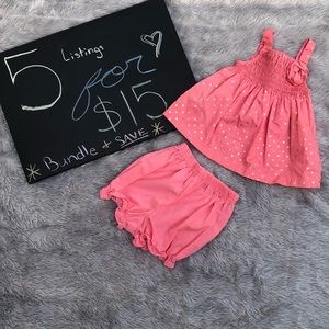 Penelope Mack Coral two piece outfit 6/9M